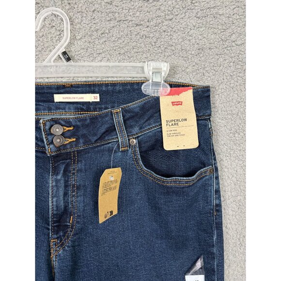 Levi's Superlow Flare Jeans 32 X 32 Blue Denim Waterless Design New With Tag's - Picture 4 of 8